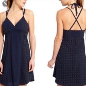 Athleta navy eyelet dress size XL